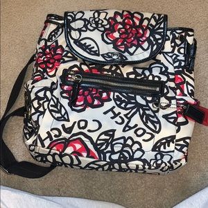 coach floral backpack